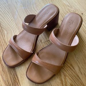 Madewell Sandals - The Saige Double-Strap Sandal in Leather